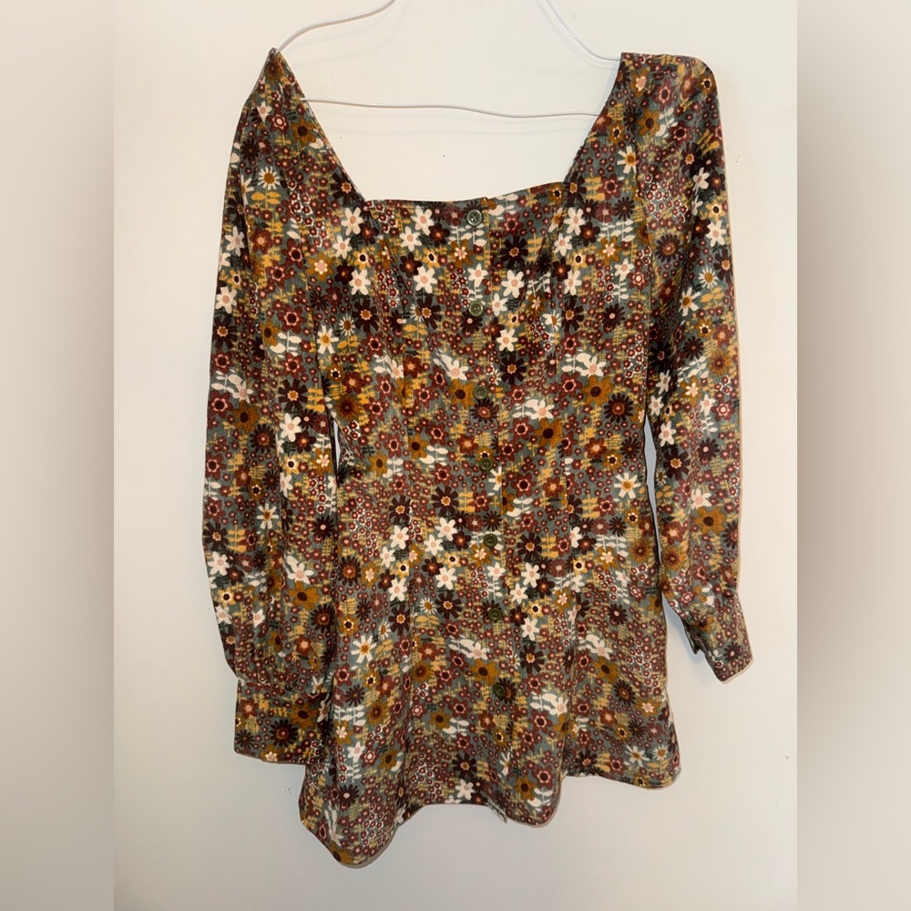 Cider Multicolor Floral Blouse Dress